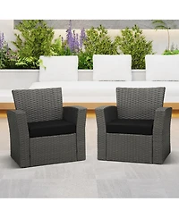 WestinTrends Outdoor Patio Furniture Seat Chair Square Cushions Without Welt Set of 2, 20" x 19"