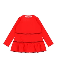 Mixed Up Clothing Girls Ruffle Hem Tiered Tunic and Legging Set - Red Multicolor