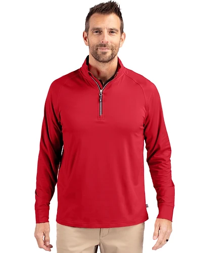 Cutter & Buck Adapt Eco Knit Stretch Recycled Mens Big and Tall Quarter Zip Pullover