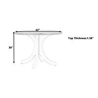 Streamdale Furniture Mid-Century Solid Wood Round Dining Table For Small Places, Table
