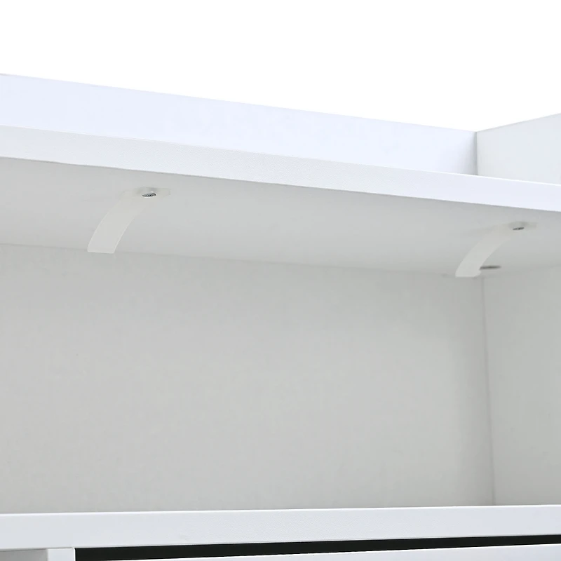 Streamdale 2-Tier Shoe Cabinet with 4 Flip Drawers, White