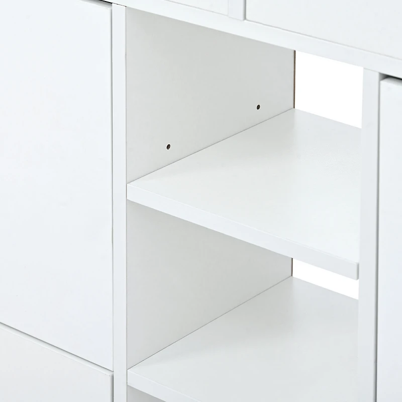 Streamdale 2-Tier Shoe Cabinet with 4 Flip Drawers, White