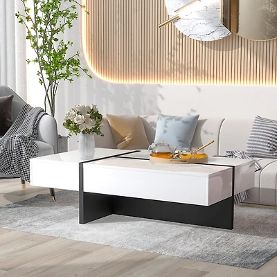 Streamdale Modern High Gloss Cocktail Table - 45.2x25.5x13.7