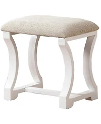 Simplie Fun White Mdf Vanity Set with Foldable Mirror & Stool