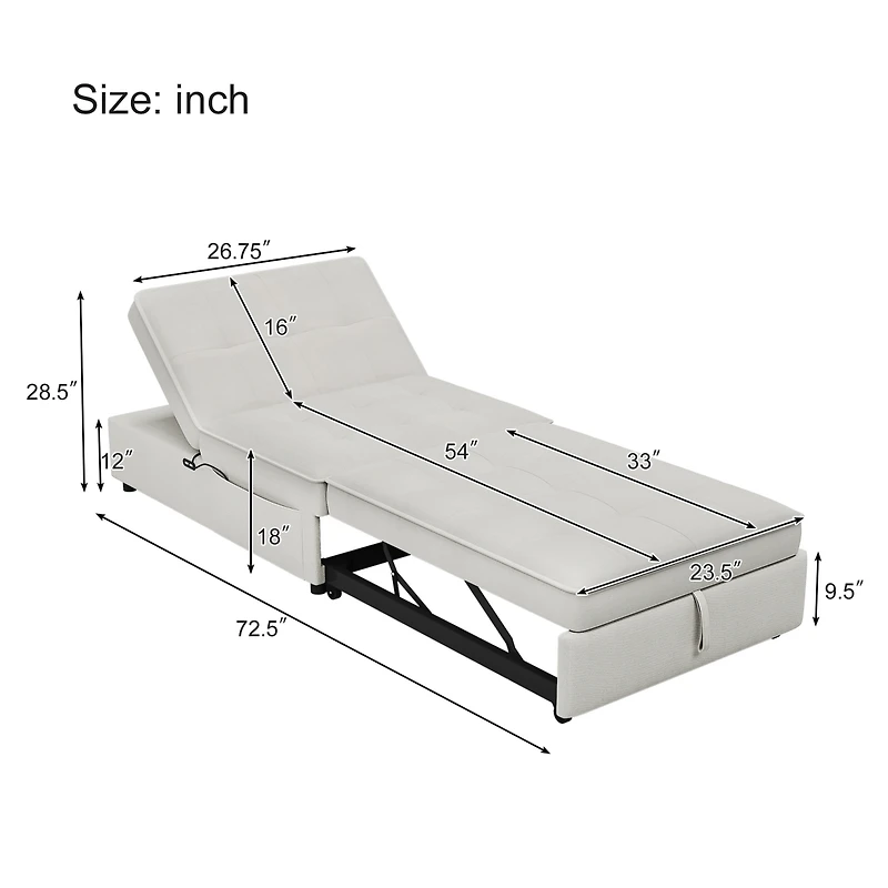 Streamdale Multi-function Sofa Bed with Storage & Usb