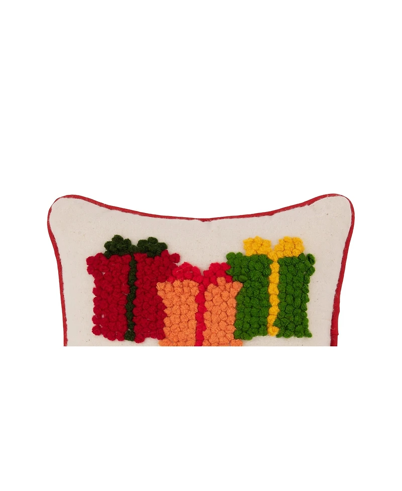 C&F Home 8" x 8" Family Presents French Knot Petite Size Accent Throw Pillow