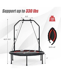 40'' Foldable Trampoline Fitness Rebounder Resistance Bands