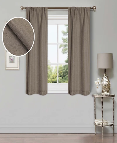 Superior Linen-Inspired Classic Room Darkening Modern Fade Resistant 2-Piece Curtain Set with Rod Pocket, 26" X 63"
