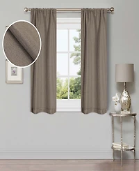 Superior Linen-Inspired Classic Room Darkening Modern Fade Resistant 2-Piece Curtain Set with Rod Pocket, 26" X 63"