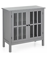 Storage Buffet Cabinet Glass Door Sideboard Console Table Server