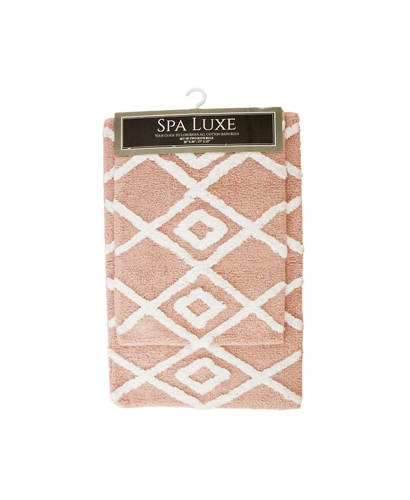 Arkwright Spa Lux 2pc Bath Rug Set (Criss-Cross Pattern) - Color Options