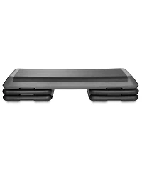 Philosophy Gym Aerobic Exercise Adjustable Step Platform, Health Club Size, with 4 Risers - Gray