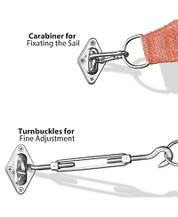 Triangle Sun Shade Sail Hardware Kit 304 Anti-Rust Stainless Steel Yard 2 Pack