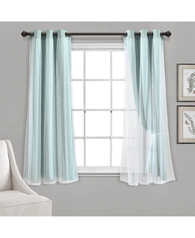 Lush Decor Grommet Sheer Panels With Insulated Blackout Lining