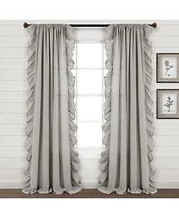 Lush Decor Linen Ruffle Window Curtain Panel