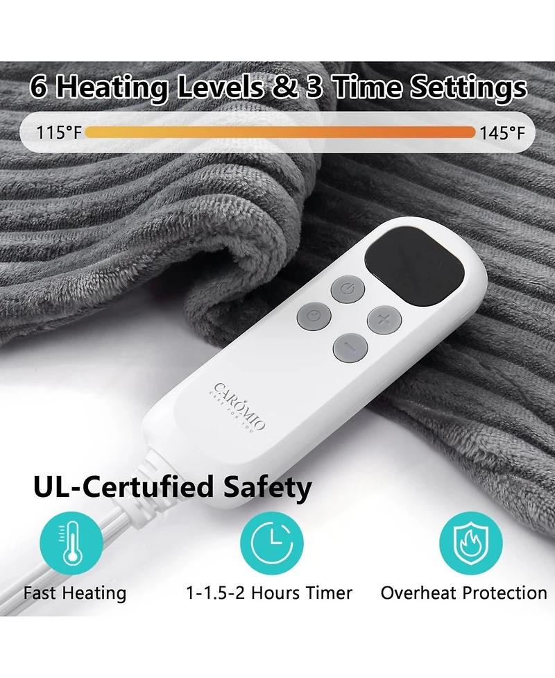 Caromio Weighted Electric Heating Pad for Neck and Shoulders, 24"x33"