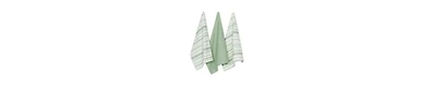 Design Imports Everyday Dishtowel Collection Urban Stripe, 20x30", Artichoke Green, 3 Piece