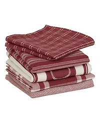 Design Imports Everyday Collection Foodie Kitchen Set, Dishtowel Dishcloth, Barn Red, 5 Piece