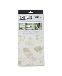 Design Imports Fridge Liner Collection Non-Adhesive, Cut to Fit, 12x24", Cream Market, 6 Piece