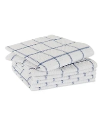 Design Imports Scrubber Dishcloths Collection Windowpane Dishrag Set, 12x12", White/Stonewash Blue Stripe, 6 Piece