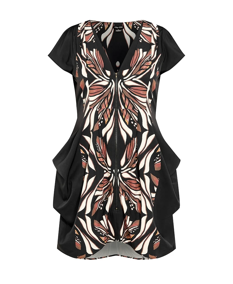 City Chic Plus Nadia Zip Tunic