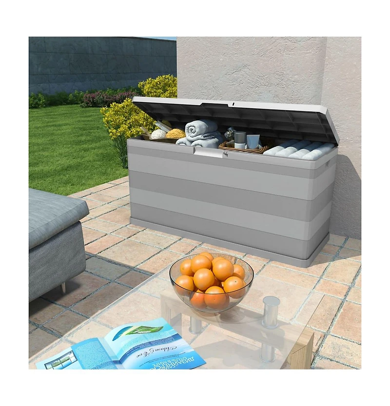 vidaXL Patio Storage Box Gray 46.1"x17.7"x22"