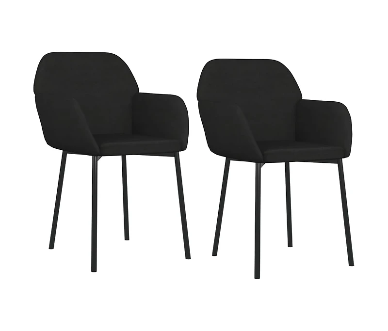 vidaXL Dining Chairs 2 pcs Black Velvet
