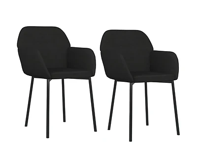 vidaXL Dining Chairs 2 pcs Black Velvet
