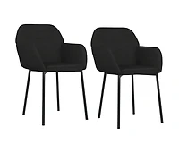 vidaXL Dining Chairs 2 pcs Black Velvet