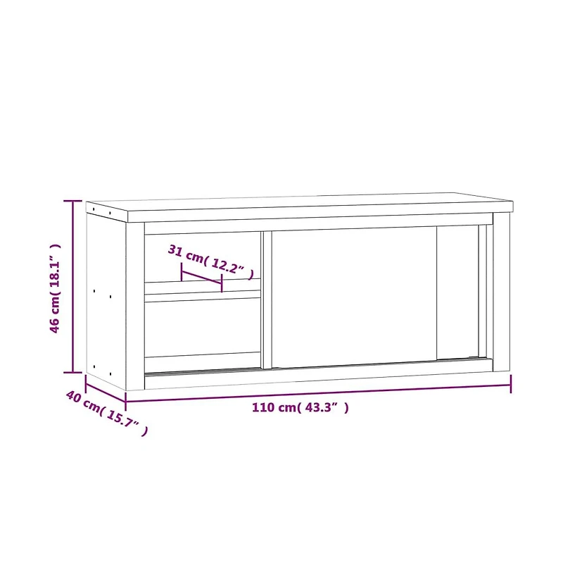 vidaXL Kitchen Wall Cabinet with Sliding Doors Stainless Steel