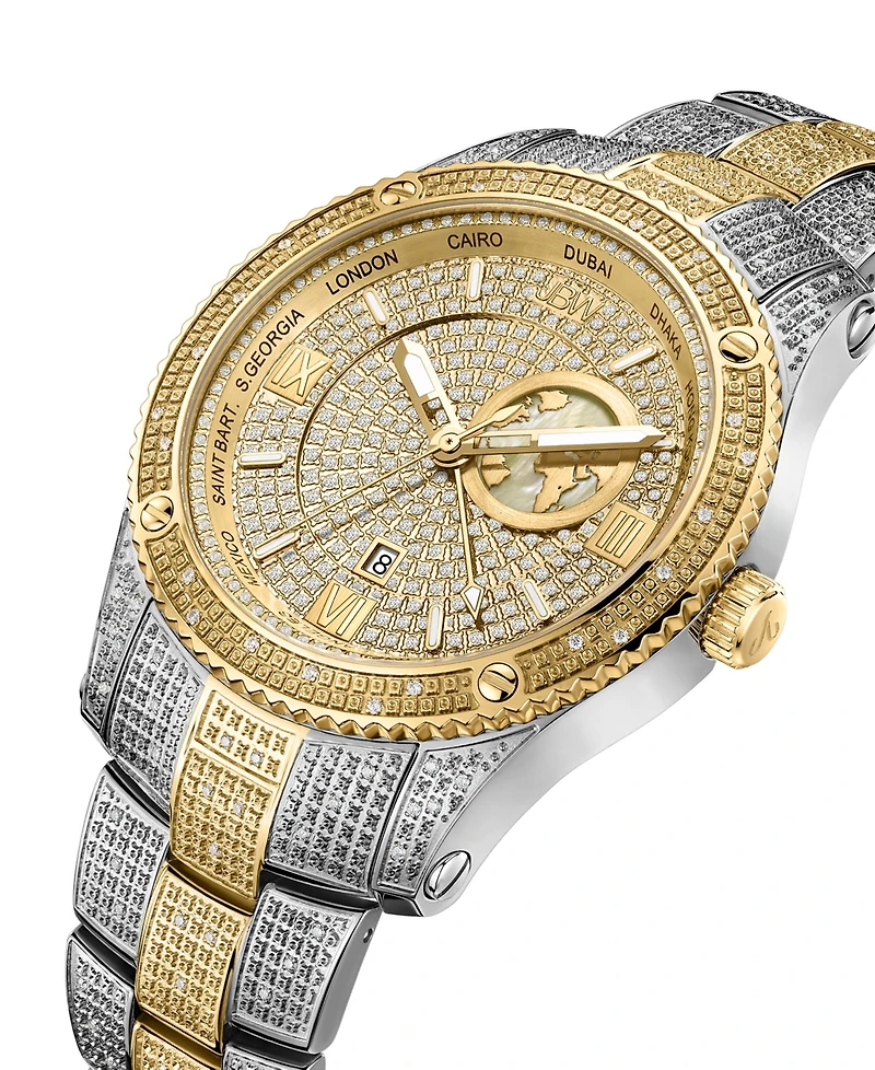 Jbw Men's Jet Setter Gmt Multi 18K Gold-Plated Stainless Steel Bracelet Watch 46mm