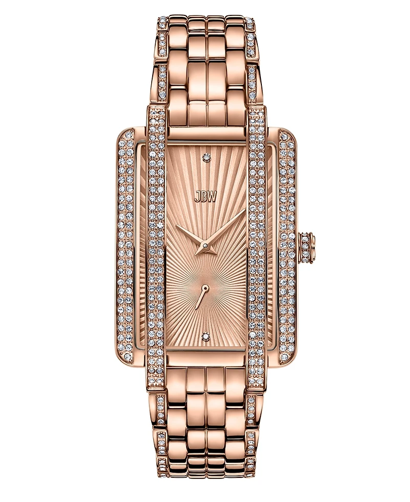 Jbw Women's Mink Diamond (1/8 ct.t.w.) 18K Rose Gold Plated Stainless Steel Watch