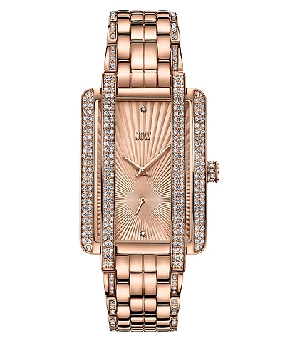 Jbw Women's Mink Diamond (1/8 ct.t.w.) 18K Rose Gold Plated Stainless Steel Watch