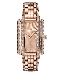Jbw Women's Mink Diamond (1/8 ct.t.w.) 18K Rose Gold Plated Stainless Steel Watch