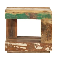 vidaXL Coffee Table 17.7"x17.7"x15.7" Solid Wood Reclaimed