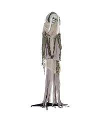 Outsunny 72" Outdoor Halloween Decorations Skeleton Witch, Life Size Animated Scare Prop