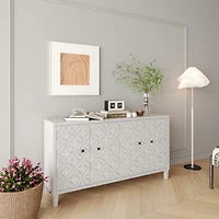 Streamdale White Wash 4-Door Wooden Accent Cabinet