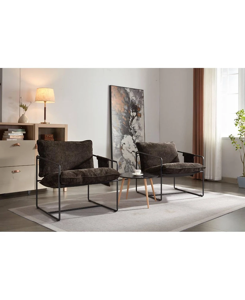 Simplie Fun Upholstered Hanging Armchair with Metal Frame