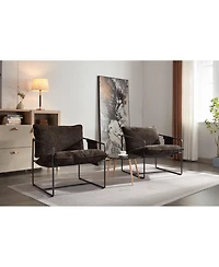 Simplie Fun Upholstered Hanging Armchair with Metal Frame