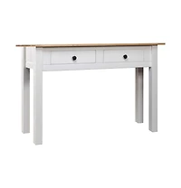 vidaXL Console Table White 43.3"x15.7"x28.3" Solid Pine Wood Panama Range