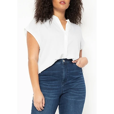 Eloquii Women's Notch Collar Blouse