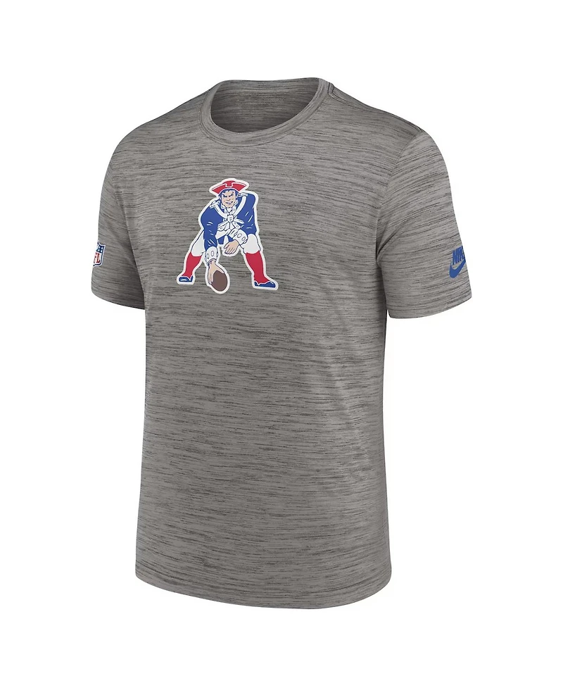 Nike Men's Heather Charcoal New England Patriots 2023 Sideline Alternate Logo Performance T-Shirt