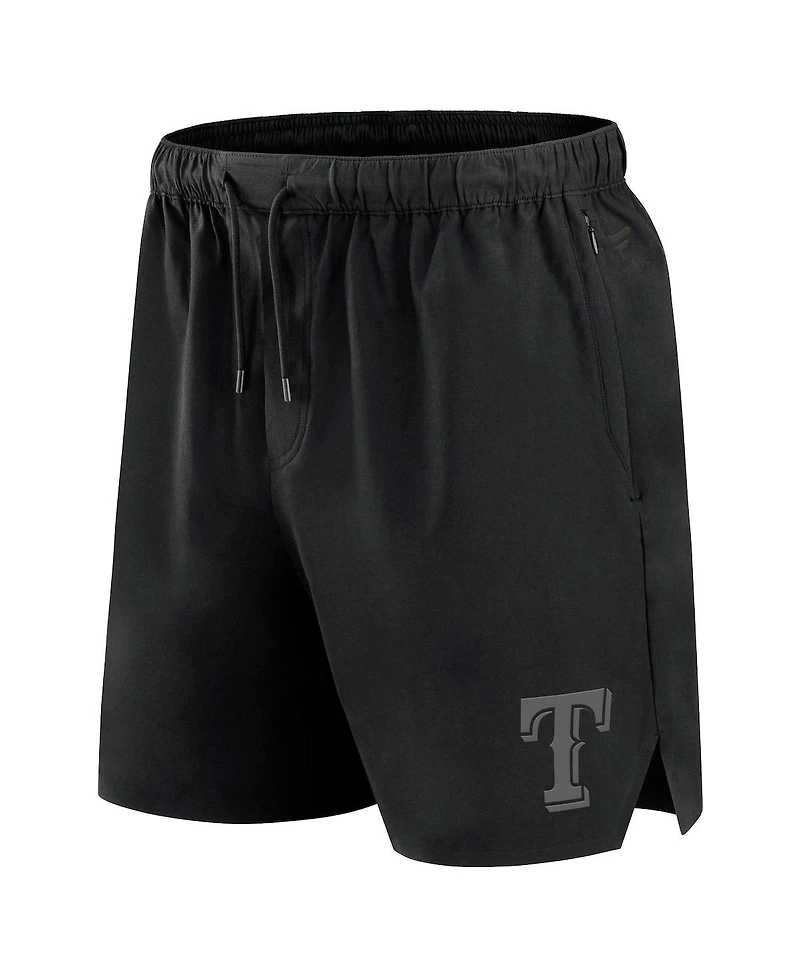 Fanatics Signature Men's Black Texas Rangers Front Office Woven Shorts