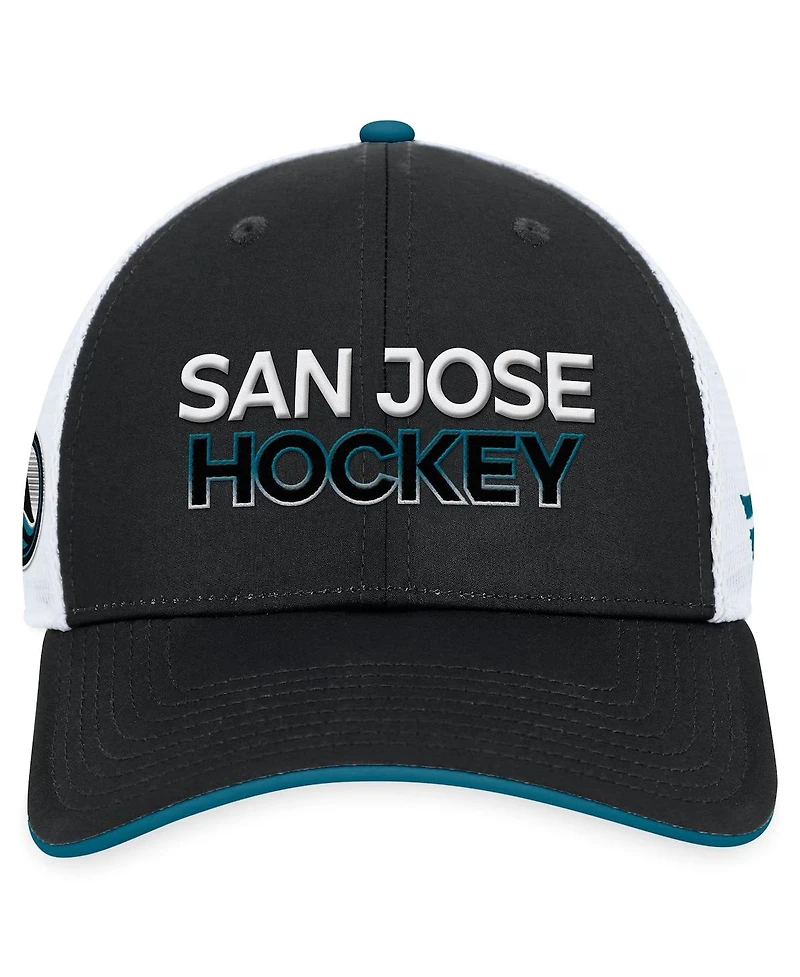 Fanatics Black San Jose Sharks Alternate Authentic Pro Rink Trucker Adjustable Hat