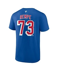 Fanatics Men's Matt Rempe Blue New York Rangers Authentic Stack Name Number T-Shirt