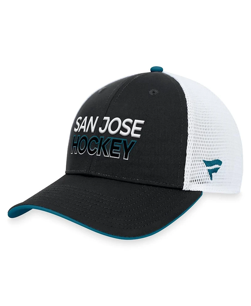 Fanatics Black San Jose Sharks Alternate Authentic Pro Rink Trucker Adjustable Hat
