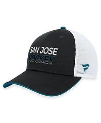 Fanatics Black San Jose Sharks Alternate Authentic Pro Rink Trucker Adjustable Hat