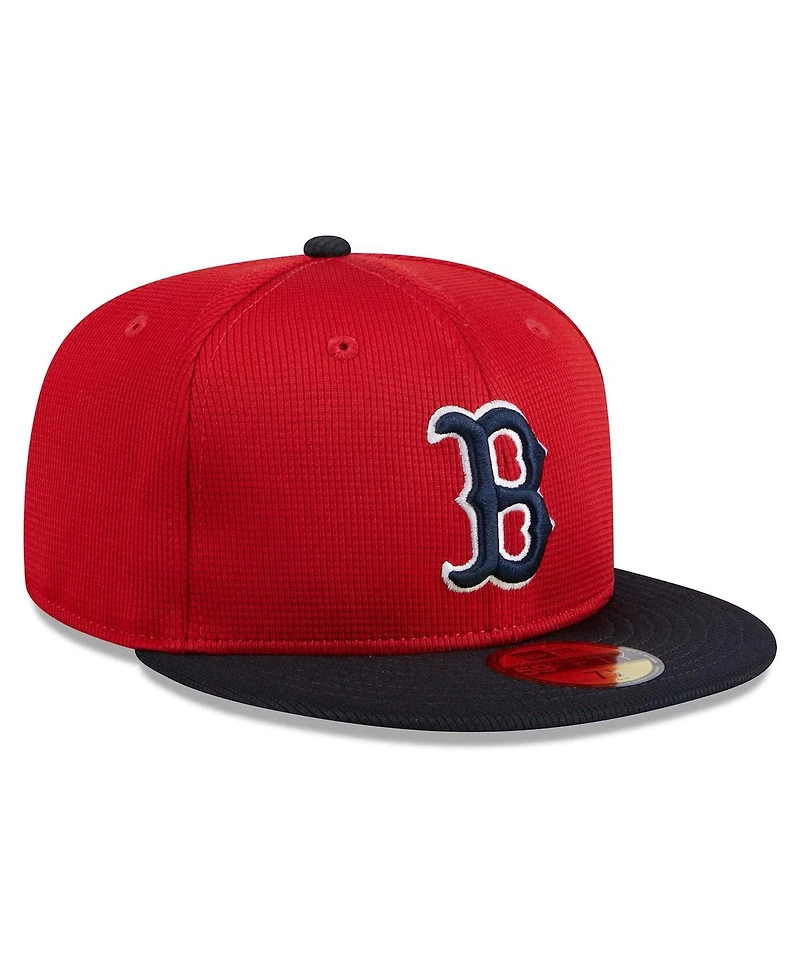 New Era Men's Red Boston Sox 2024 Batting Practice 59FIFTY Fitted Hat