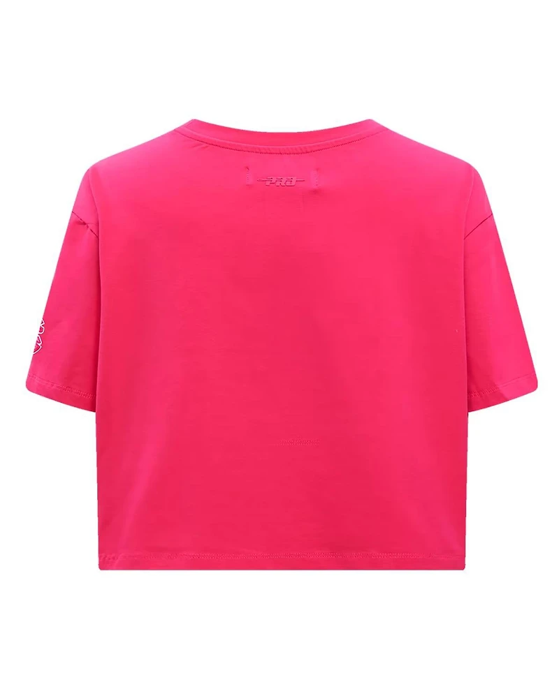 Pro Standard Women's Pink Chicago Cubs Triple Boxy Cropped T-Shirt