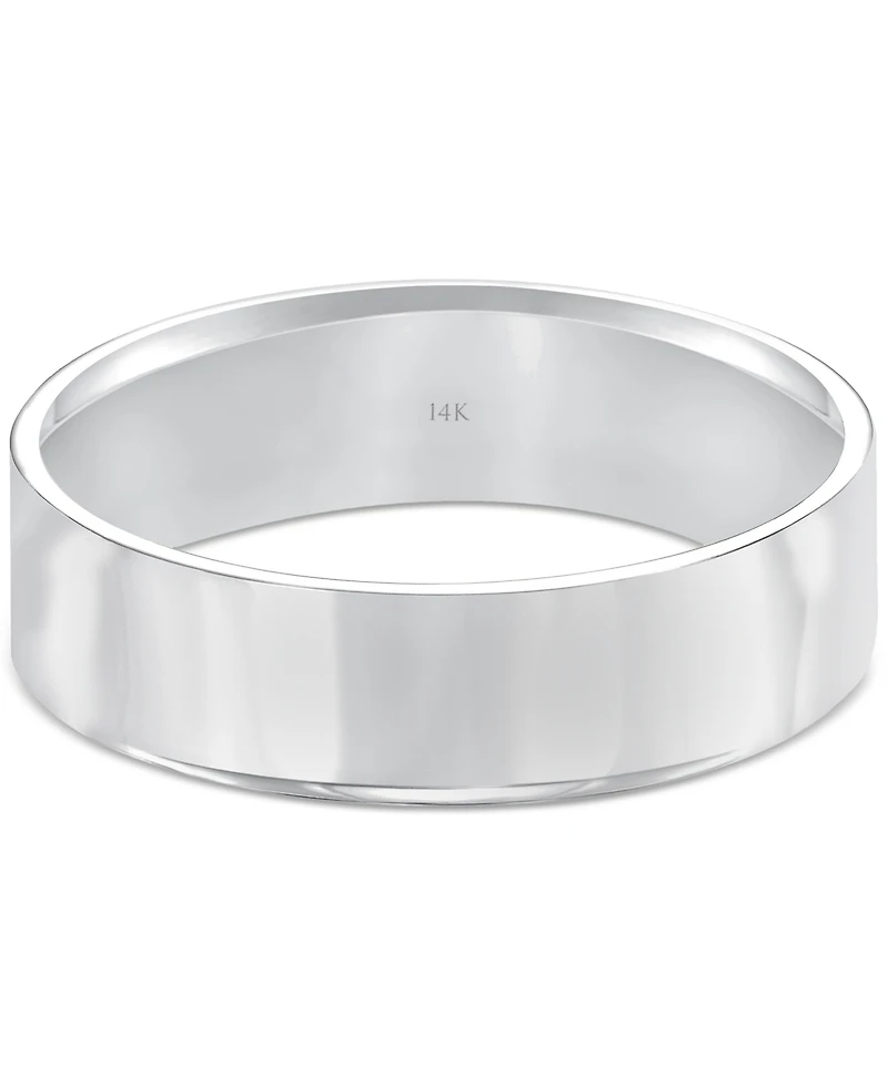 Men's Flat Profile Comfort Fit Wedding Band 14k Gold